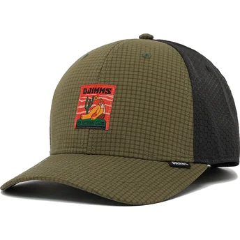 Cappellino curvo verde e nero regolabile TrueFit Resting Man di Djinns