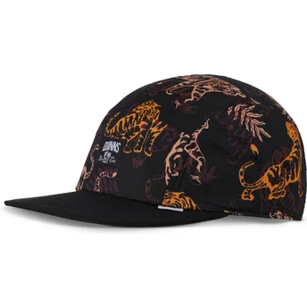 Schwarze verstellbare Flat Cap Aloha Tiger von Djinns