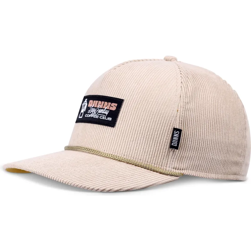 beige-gebogene-snapback-kappe-hft-sunday-coffee-cord-von-djinns