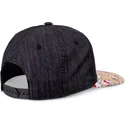 cappellino-snapback-piatto-nero-e-multicolore-per-bambino-lucky-cat-linen-rev-di-djinns