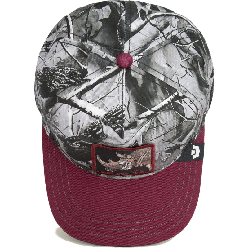 czerwona-czapka-z-daszkiem-snapback-z-zakrzywionym-daszkiem-nosorozec-tuff-camo-desaturated-camo-the-farm-od-goorin-bros