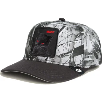 Casquette courbée noire snapback chat Misfit Camo Desaturated Camo The Farm Goorin Bros.