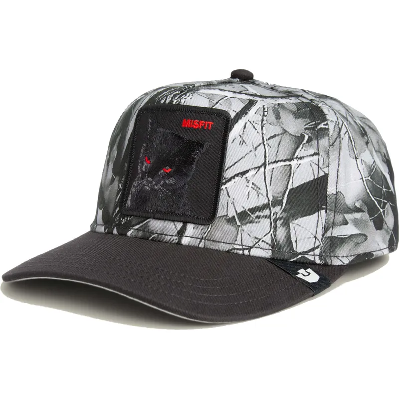 berretto-curvo-nero-snapback-gatto-misfit-camo-desaturated-camo-the-farm-di-goorin-bros