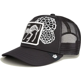 Svart trucker-keps katt Dia De Michi Dia De Los Muertos The Farm från Goorin Bros.