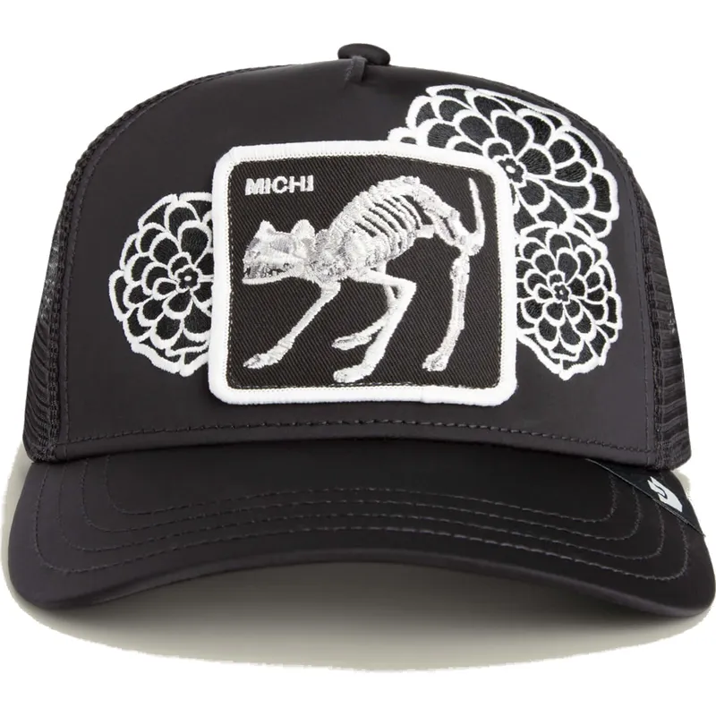 cappellino-trucker-nero-gatto-dia-de-michi-dia-de-los-muertos-the-farm-di-goorin-bros