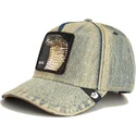 snapback-z-zakrzywionym-daszkiem-w-kolorze-niebieskiego-denimu-z-wezem-pit-boss-the-showdown-the-farm-od-goorin-bros