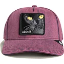 rote-gebogene-denim-snapback-kappe-katze-menace-rail-bird-the-showdown-the-farm-von-goorin-bros
