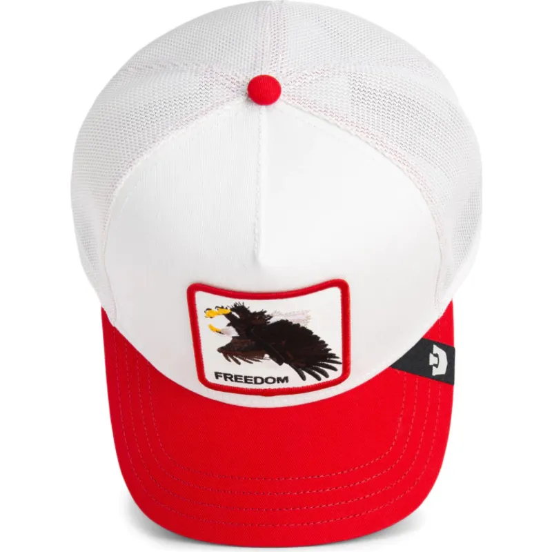 cappellino-trucker-bianco-e-rosso-aquila-freedom-elgae-flip-side-2-the-farm-di-goorin-bros