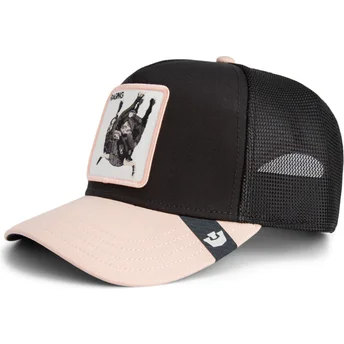 Czapka trucker czarna i beżowa byk Raging Llub Flip Side 2 The Farm od Goorin Bros.