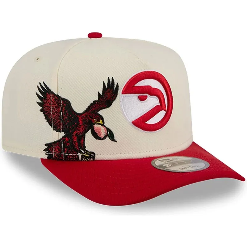 beige-och-rod-bojd-keps-snapback-9fifty-a-frame-precurved-hardwood-classics-atlanta-hawks-nba-fran-new-era