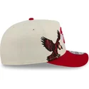 new-era-curved-brim-9fifty-a-frame-precurved-hardwood-classics-atlanta-hawks-nba-beige-and-red-snapback-cap