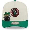beige-och-gron-kurvad-keps-snapback-9fifty-a-frame-precurved-hardwood-classics-fran-boston-celtics-nba-av-new-era