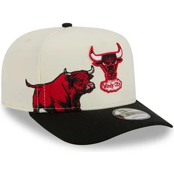 Beżowo-czarna zakrzywiona czapka snapback 9FIFTY A Frame Precurved Hardwood Classics Chicago Bulls NBA New Era