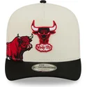 beige-och-svart-bojd-keps-snapback-9fifty-a-frame-precurved-hardwood-classics-fran-chicago-bulls-nba-av-new-era