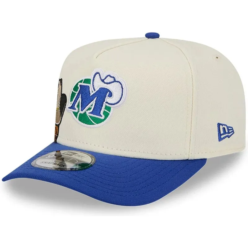 bezowo-niebieska-zakrzywiona-czapka-snapback-9fifty-a-frame-precurved-hardwood-classics-dallas-mavericks-nba-new-era