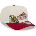 cappellino-visiera-curva-beige-e-rosso-snapback-9fifty-a-frame-precurved-hardwood-classics-di-denver-nuggets-nba-di-new-era