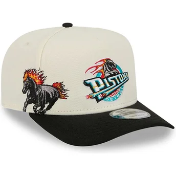 Beige och svart böjd keps snapback 9FIFTY A Frame Precurved Hardwood Classics från Detroit Pistons NBA av New Era