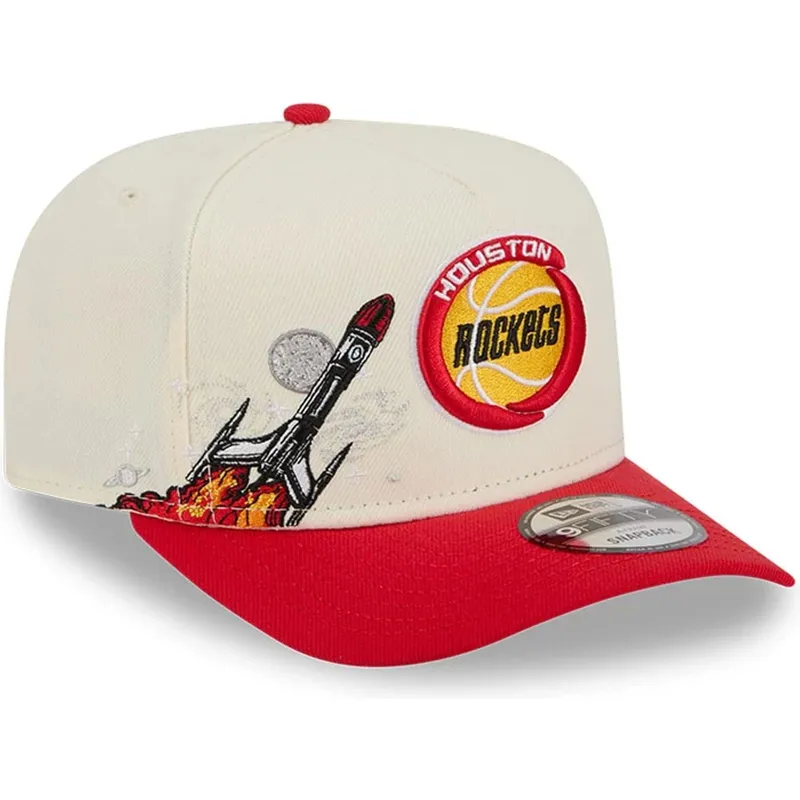 bezowo-czerwona-zakrzywiona-czapka-snapback-9fifty-a-frame-precurved-hardwood-classics-houston-rockets-nba-new-era