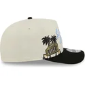 casquette-courbee-beige-et-noire-snapback-9fifty-a-frame-precurved-hardwood-classics-los-angeles-lakers-nba-new-era