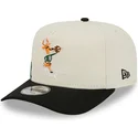 bezowo-czarna-zakrzywiona-czapka-snapback-9fifty-a-frame-precurved-hardwood-classics-milwaukee-bucks-nba-new-era