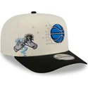 new-era-curved-brim-9fifty-a-frame-precurved-hardwood-classics-orlando-magic-nba-beige-and-black-snapback-cap