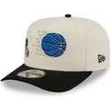 cappellino-beige-e-nero-snapback-9fifty-a-frame-precurved-hardwood-classics-degli-orlando-magic-nba-di-new-era
