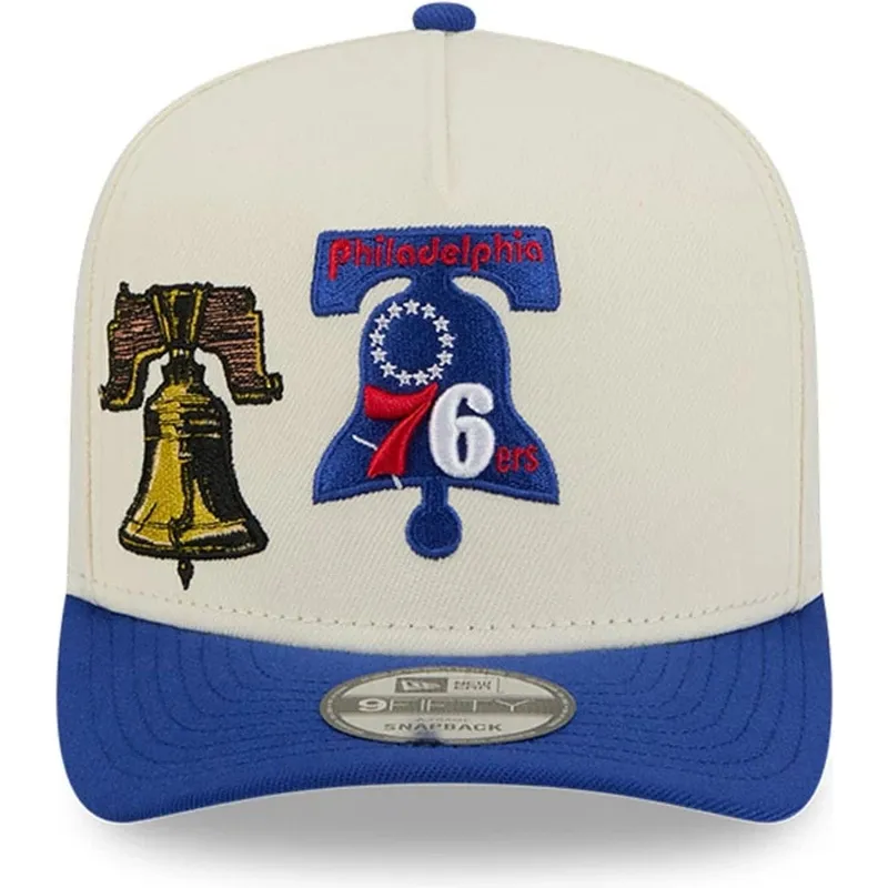 gorra-curva-beige-y-azul-snapback-9fifty-a-frame-precurved-hardwood-classics-de-philadelphia-76ers-nba-de-new-era