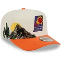 beige-orangefarbene-snapback-kappe-mit-gebogenem-schirm-9fifty-a-frame-precurved-hardwood-classics-der-phoenix-suns-nba-von-new-