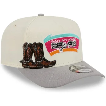 Casquette courbée beige et grise snapback 9FIFTY A Frame Precurved Hardwood Classics San Antonio Spurs NBA New Era