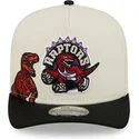 beige-och-svart-snapback-keps-9fifty-a-frame-precurved-hardwood-classics-toronto-raptors-nba-fran-new-era