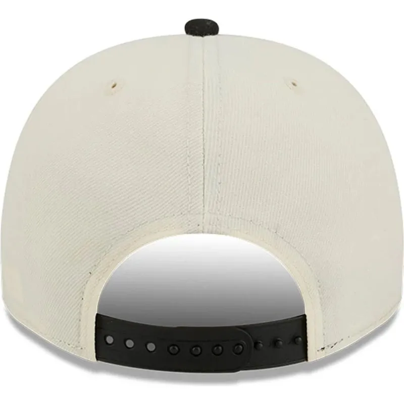 beige-och-svart-snapback-keps-9fifty-a-frame-precurved-hardwood-classics-toronto-raptors-nba-fran-new-era