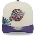 bezowo-fioletowa-czapka-z-zakrzywionym-daszkiem-snapback-9fifty-a-frame-precurved-hardwood-classics-utah-jazz-nba-od-new-era