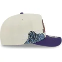 new-era-curved-brim-9fifty-a-frame-precurved-hardwood-classics-utah-jazz-nba-beige-and-purple-snapback-cap