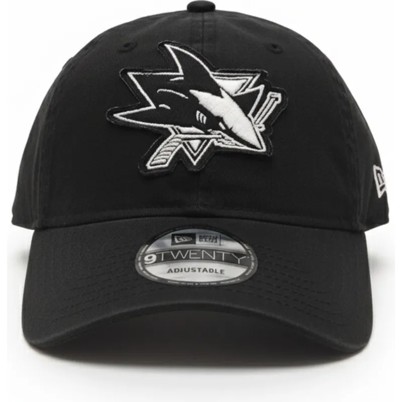 czarna-regulowana-czapka-z-zakrzywionym-daszkiem-9twenty-stamp-san-jose-sharks-nhl-new-era