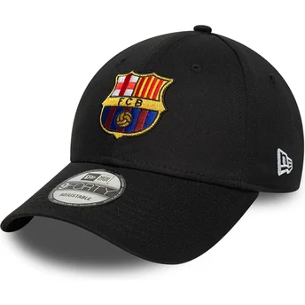 Schwarze verstellbare FC Barcelona LALIGA 9FORTY Core Kappe von New Era