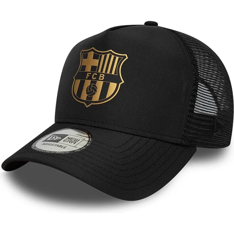 czapka-trucker-czarna-fc-barcelona-laliga-a-frame-gold-new-era