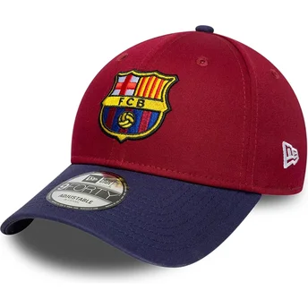 Verstellbare rote und blaue FC Barcelona LALIGA 9FORTY Contrast Kappe von New Era