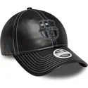new-era-curved-brim-women-fc-barcelona-laliga-9twenty-pu-leather-black-adjustable-cap