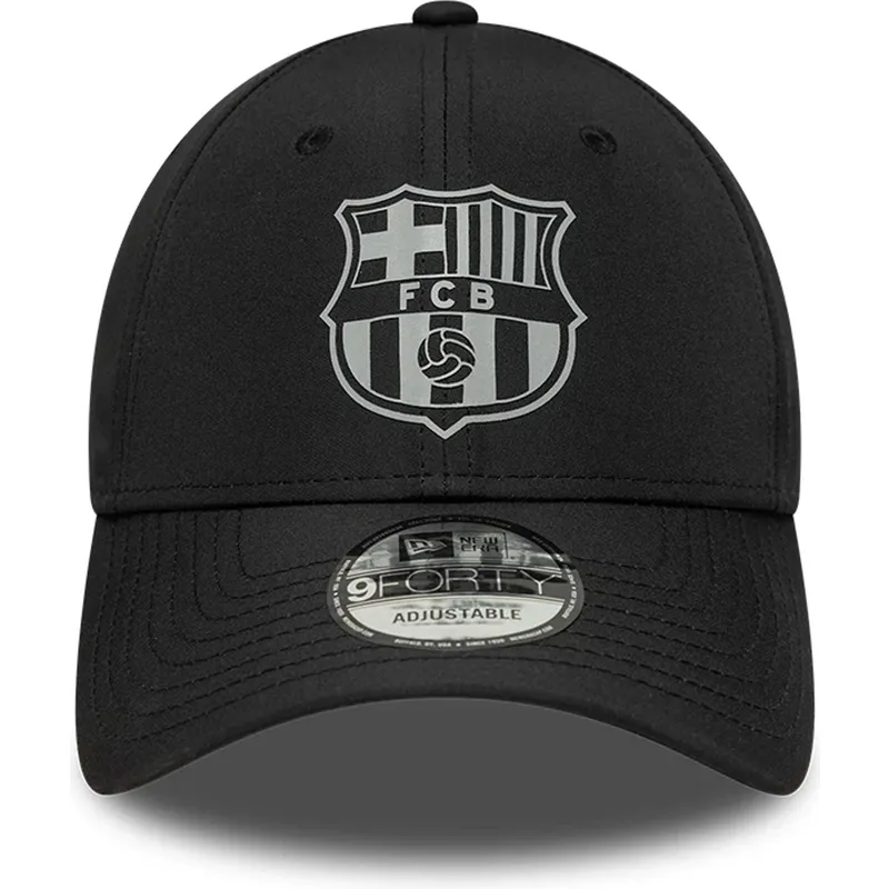 cappellino-curvo-nero-regolabile-del-fc-barcelona-laliga-9forty-reflective-di-new-era