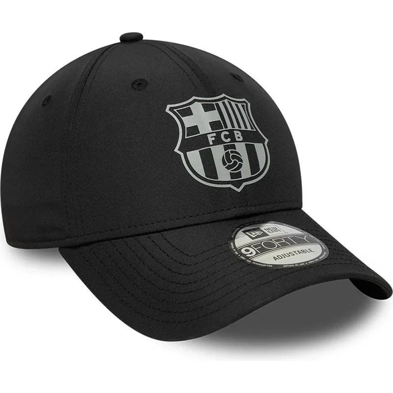 cappellino-curvo-nero-regolabile-del-fc-barcelona-laliga-9forty-reflective-di-new-era