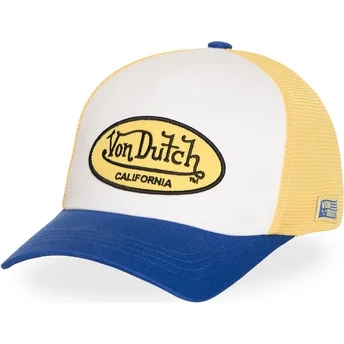 Casquette trucker jaune et bleue LOF B42 Von Dutch