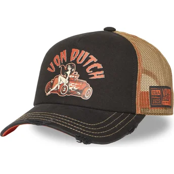 Schwarze und beige Trucker-Kappe CREW31 von Von Dutch