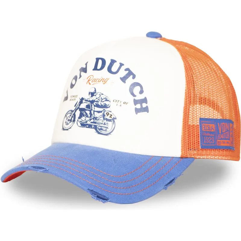 von-dutch-crew34-orange-und-blaue-trucker-kappe