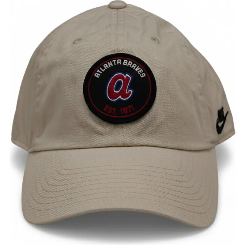 beige-verstellbare-curved-cap-club-unstructured-organic-cotton-der-atlanta-braves-mlb-von-nike