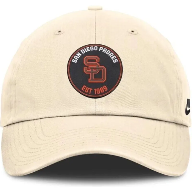 beige-verstellbare-curved-cap-club-unstructured-organic-cotton-der-san-diego-padres-mlb-von-nike