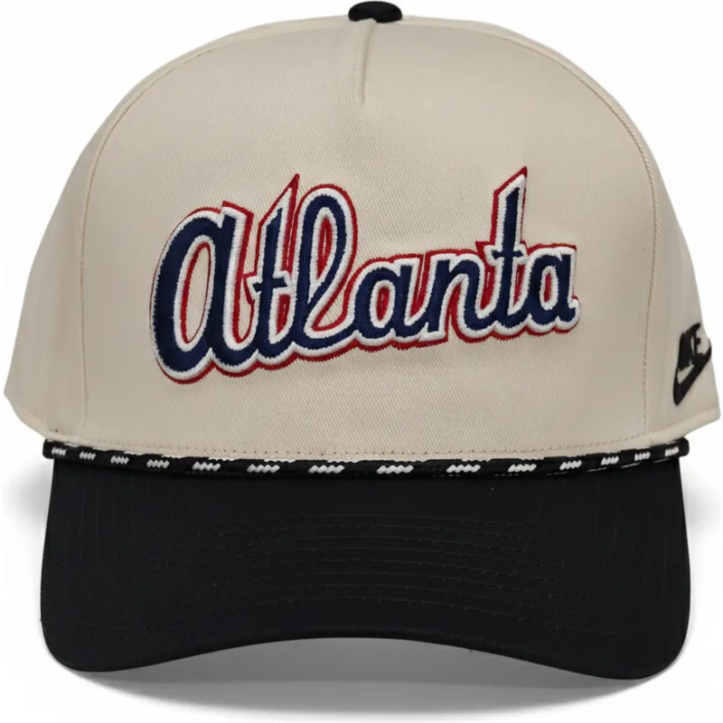 casquette-courbee-beige-et-noire-snapback-rise-structured-atlanta-braves-mlb-nike