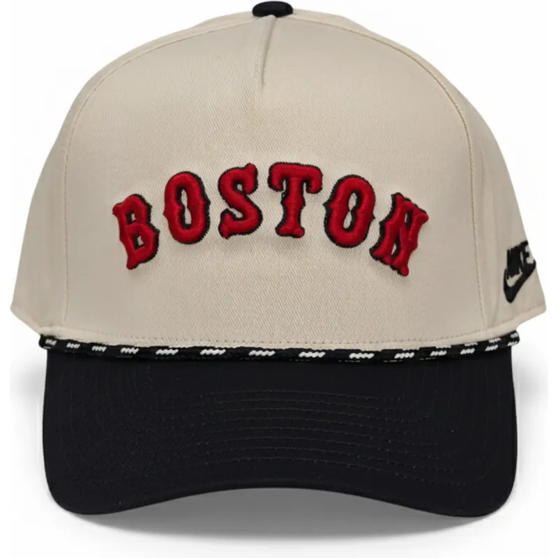 czapka-z-daszkiem-bezowo-czarna-snapback-rise-structured-boston-red-sox-mlb-nike