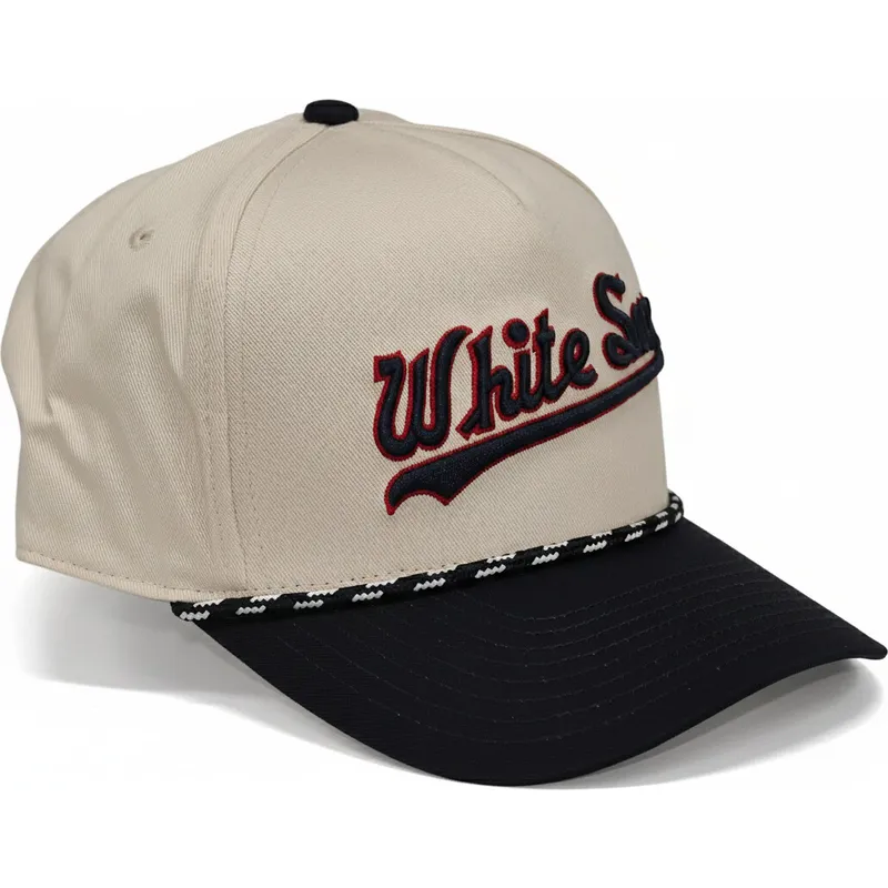 cappellino-curvo-beige-e-nero-snapback-rise-structured-dei-chicago-white-sox-mlb-di-nike