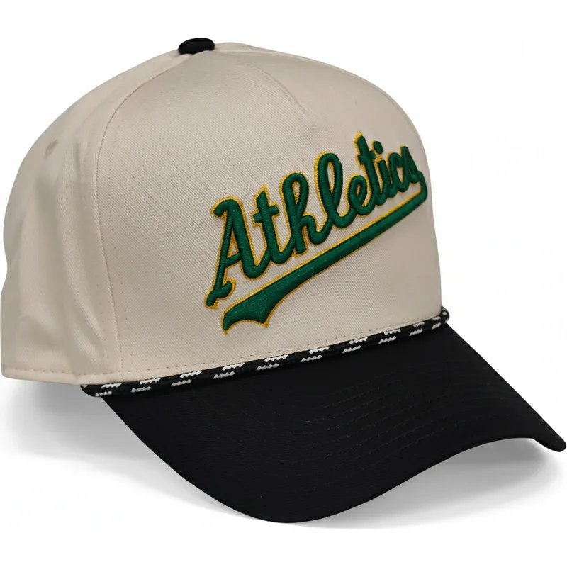 casquette-courbee-beige-et-noire-snapback-rise-structured-oakland-athletics-mlb-nike