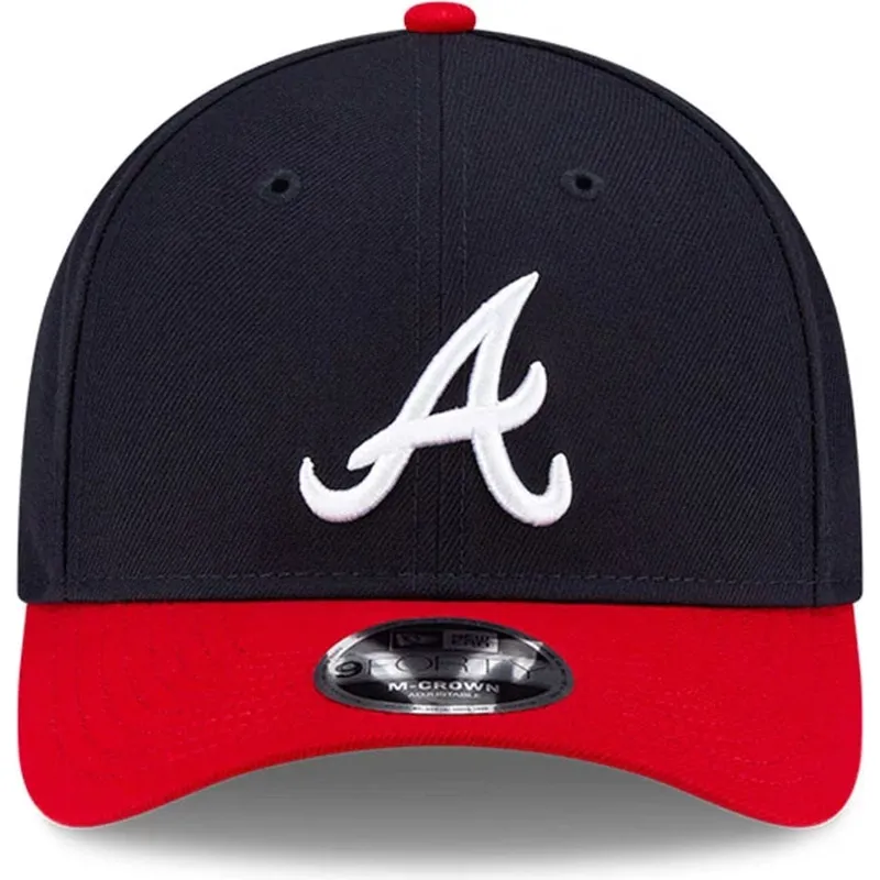 marineblaue-und-rote-gebogene-snapback-kappe-9forty-m-crown-player-replica-der-atlanta-braves-mlb-von-new-era